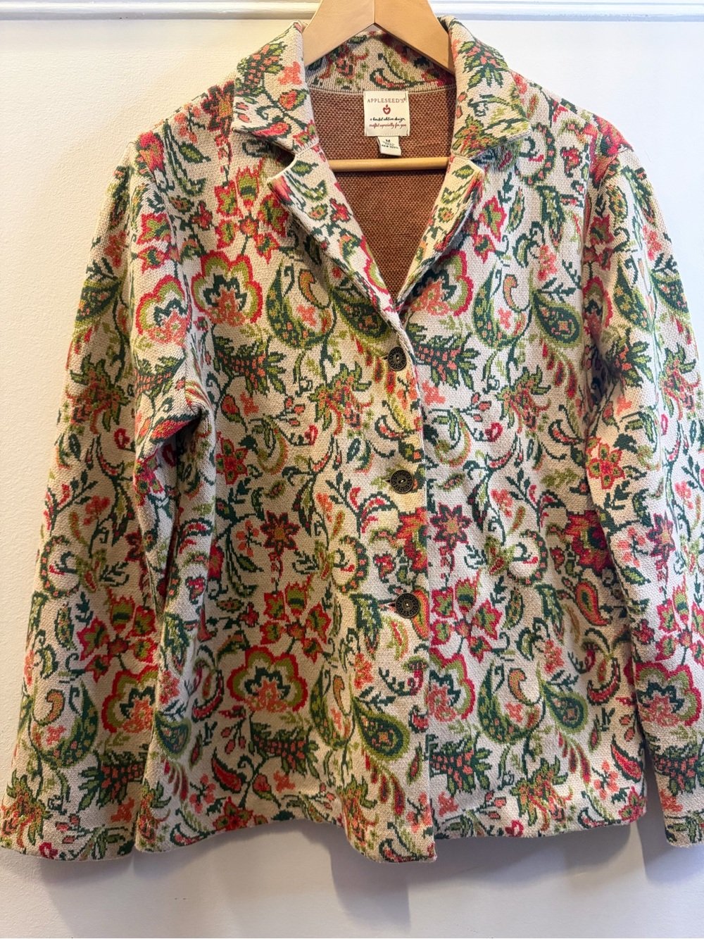 Limited Edition Vintage Appleseed's Floral Tapestry Sweater Blazer